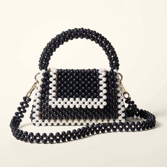 kate spade Handbags - Kate Spade New York Target Black and White Beaded Pearls Crossbody Purse Bag NEW